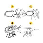 Left Side (Passenger Side) Rear View Mirror Glass for Mercedes Benz E Class W212 Sedan (2009-2013) with Plastic Frame_4