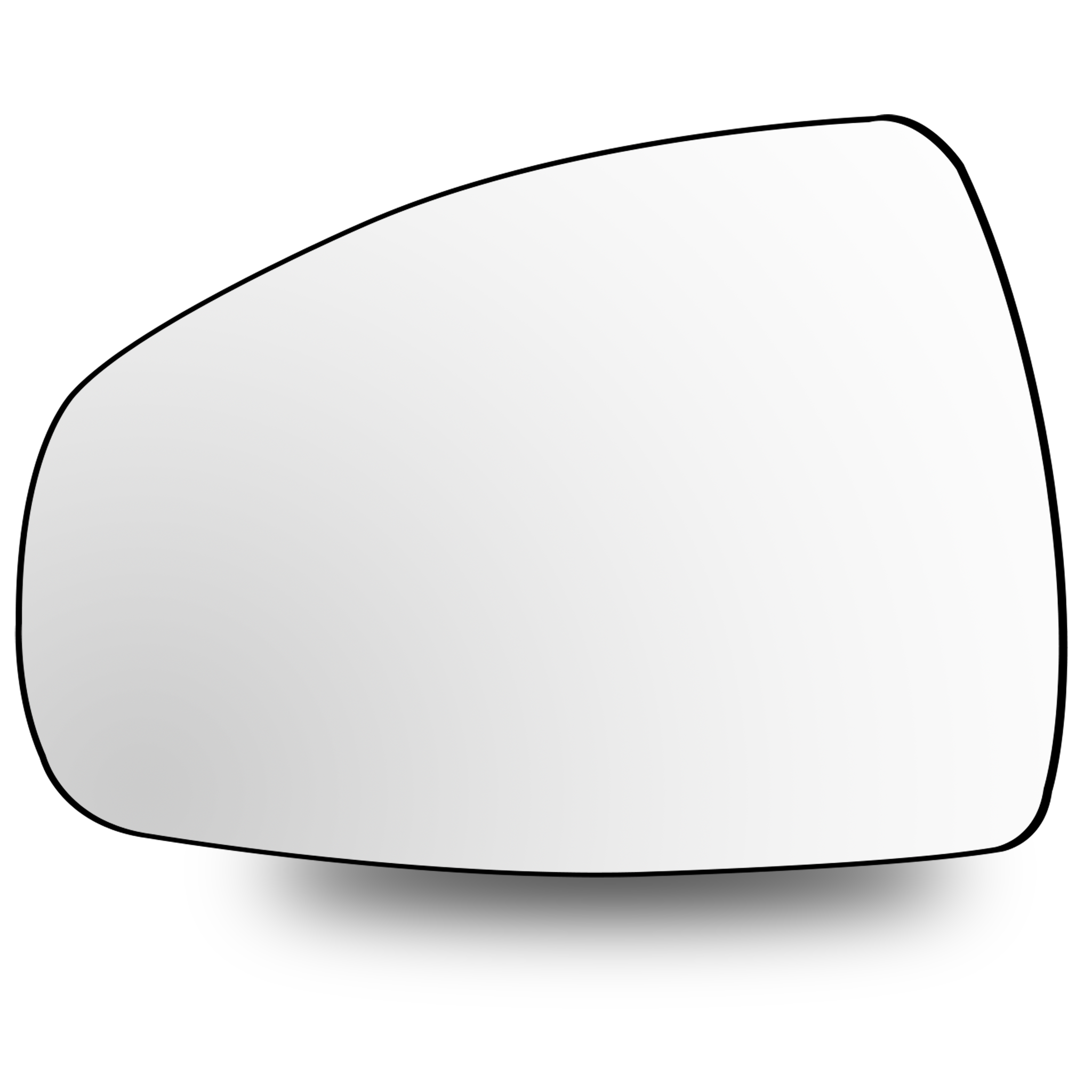 Left Side Rear View Mirror Glass for AUDI A1 8X (2010-2024) Heated, Single Curvature with Plastic Frame