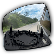 Left Side Rear View Mirror Glass for AUDI A1 8X (2010-2024) Heated, Single Curvature with Plastic Frame