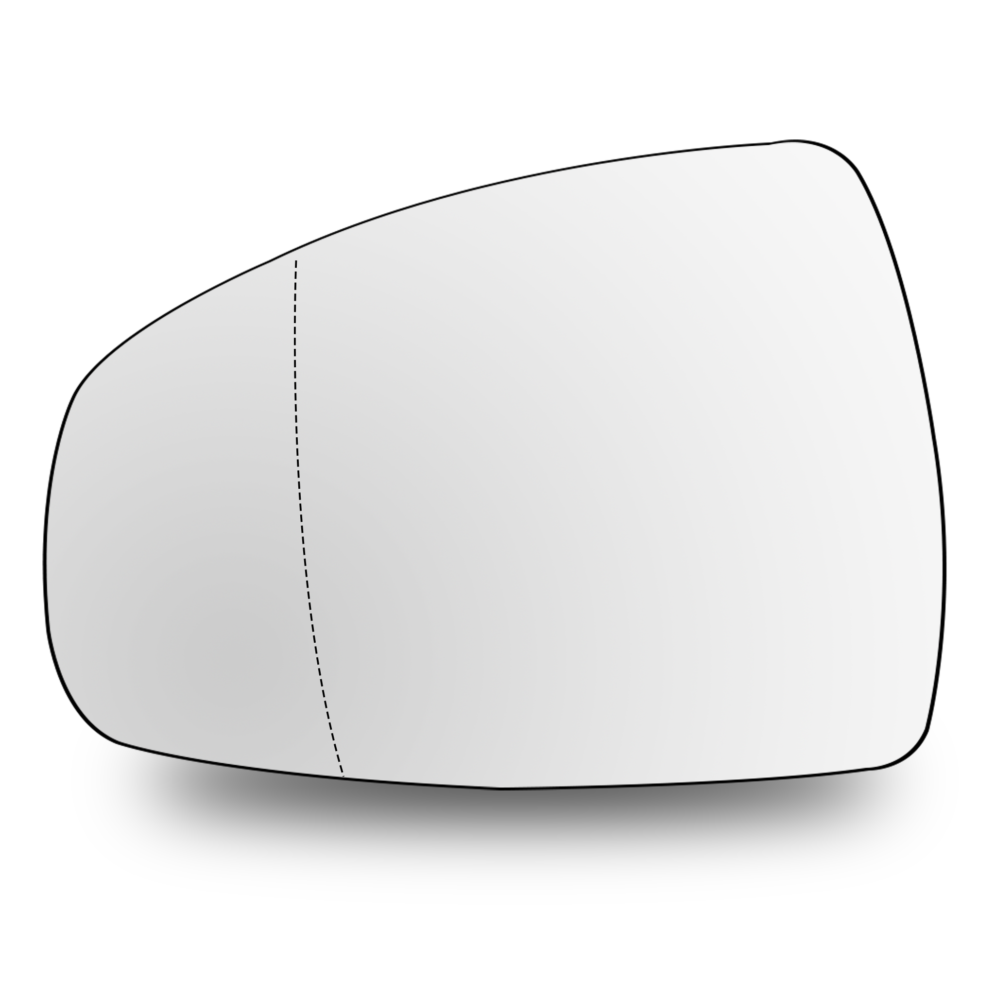 Left Side Rear View Mirror Glass for AUDI A1 8X (2010-2024) with Plastic Frame, Heated, Double Curvature