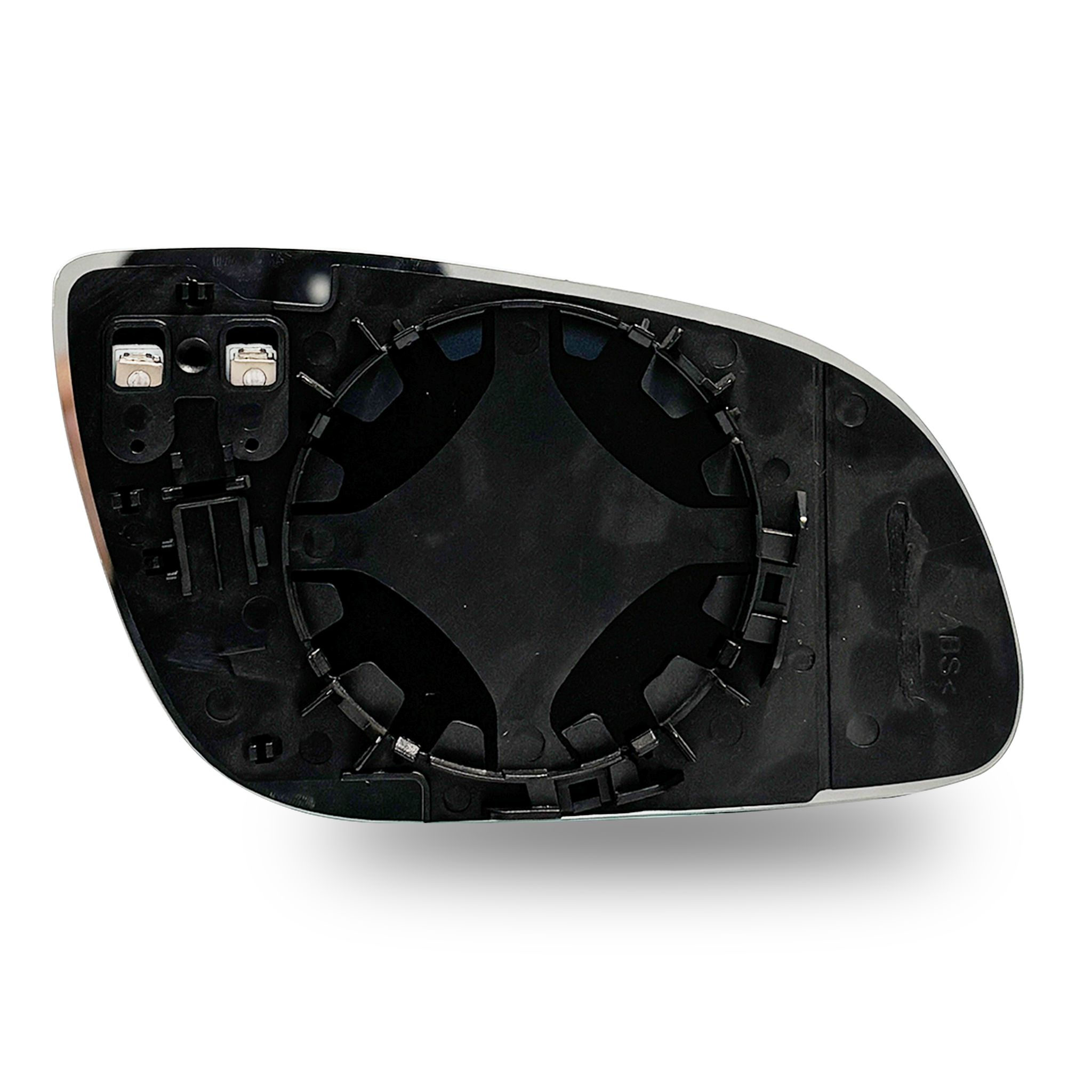 Left Side Rear View Mirror Glass for AUDI A8 4E2 (2002-2009) with Plastic Frame, Heated, Single Curvature
