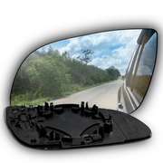 Left Side Rear View Mirror Glass for AUDI A8 4E2 (2002-2009) with Plastic Frame, Heated, Single Curvature