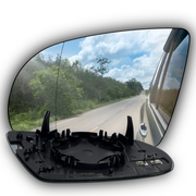 Left Side Rear View Mirror Glass for AUDI A8 4H2 (2010-2018) with Plastic Frame, Heated, Double Curvature