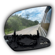 Left Side Rear View Mirror Glass for AUDI A8 4H2 (2010-2018) with Plastic Frame, Heated, Single Curvature