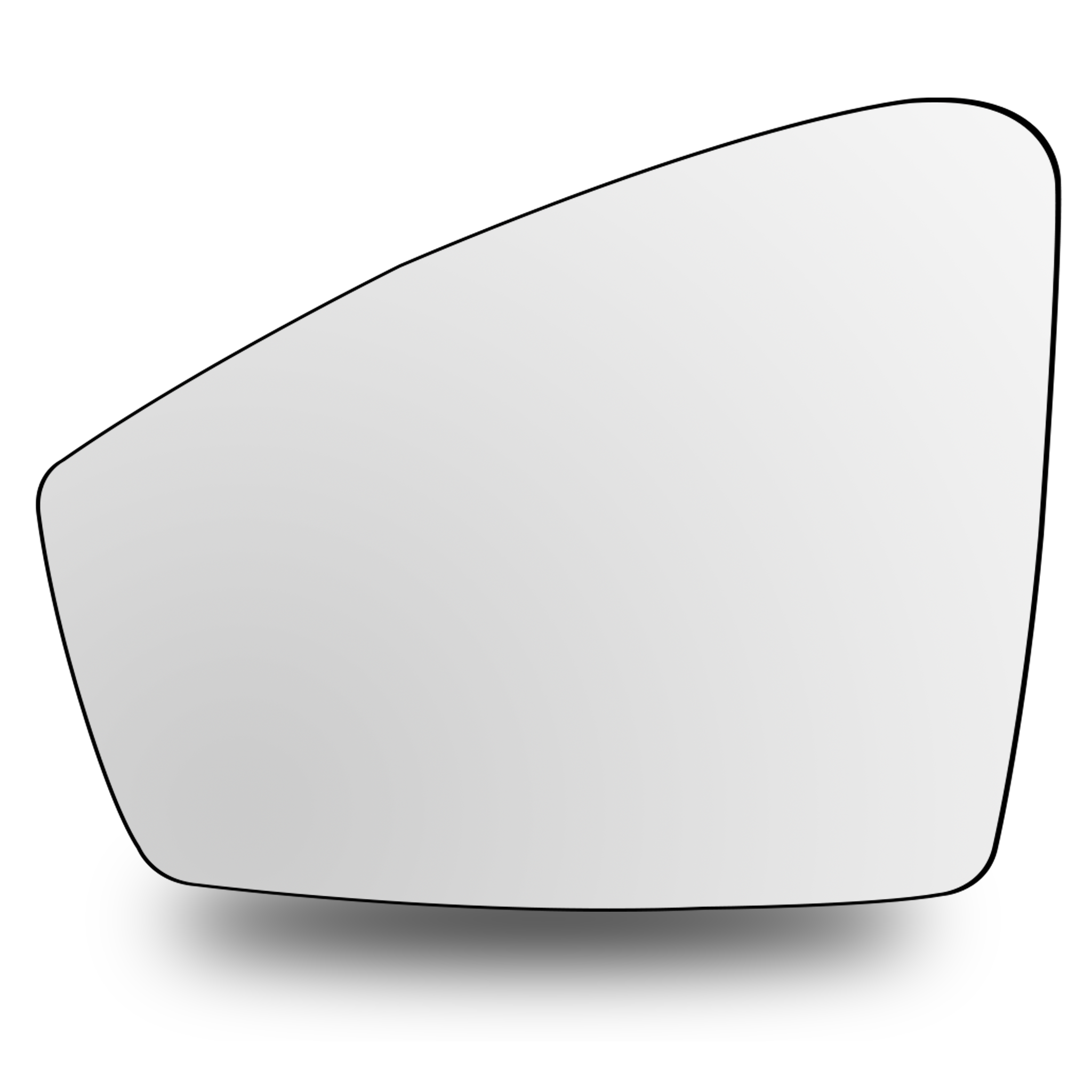 Left Side Rear View Mirror Glass for AUDI E-TRON GT F83 (2014-2020) with Plastic Frame, Heated, Single Curvature