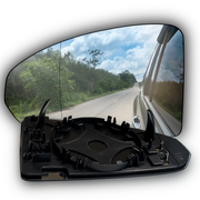 Left Side Rear View Mirror Glass for AUDI TT FV3 (2015-2019) with Plastic Frame, Double Curvature, Heated