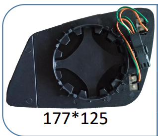 Left Side Rear View Mirror Glass for BMW 5 SERIES E60 (2004-2009) with Plastic Frame, Double Curvature