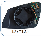 Left Side Rear View Mirror Glass for BMW 5 SERIES E60 (2004-2009) with Plastic Frame, Double Curvature