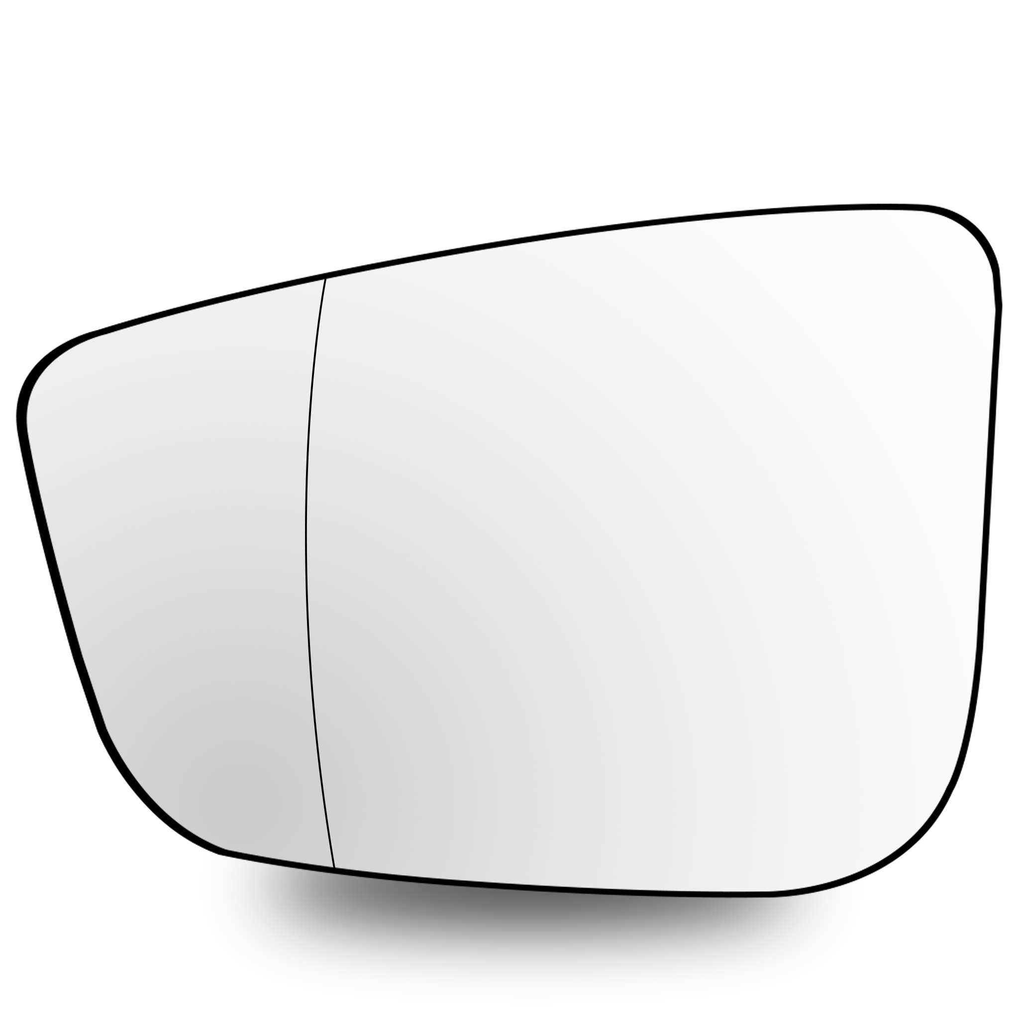 Left Side Rear View Mirror Glass for BMW 5 SERIES G30 (2016-2023) with Blind Spot Detection, Plastic Frame, Double Curvature