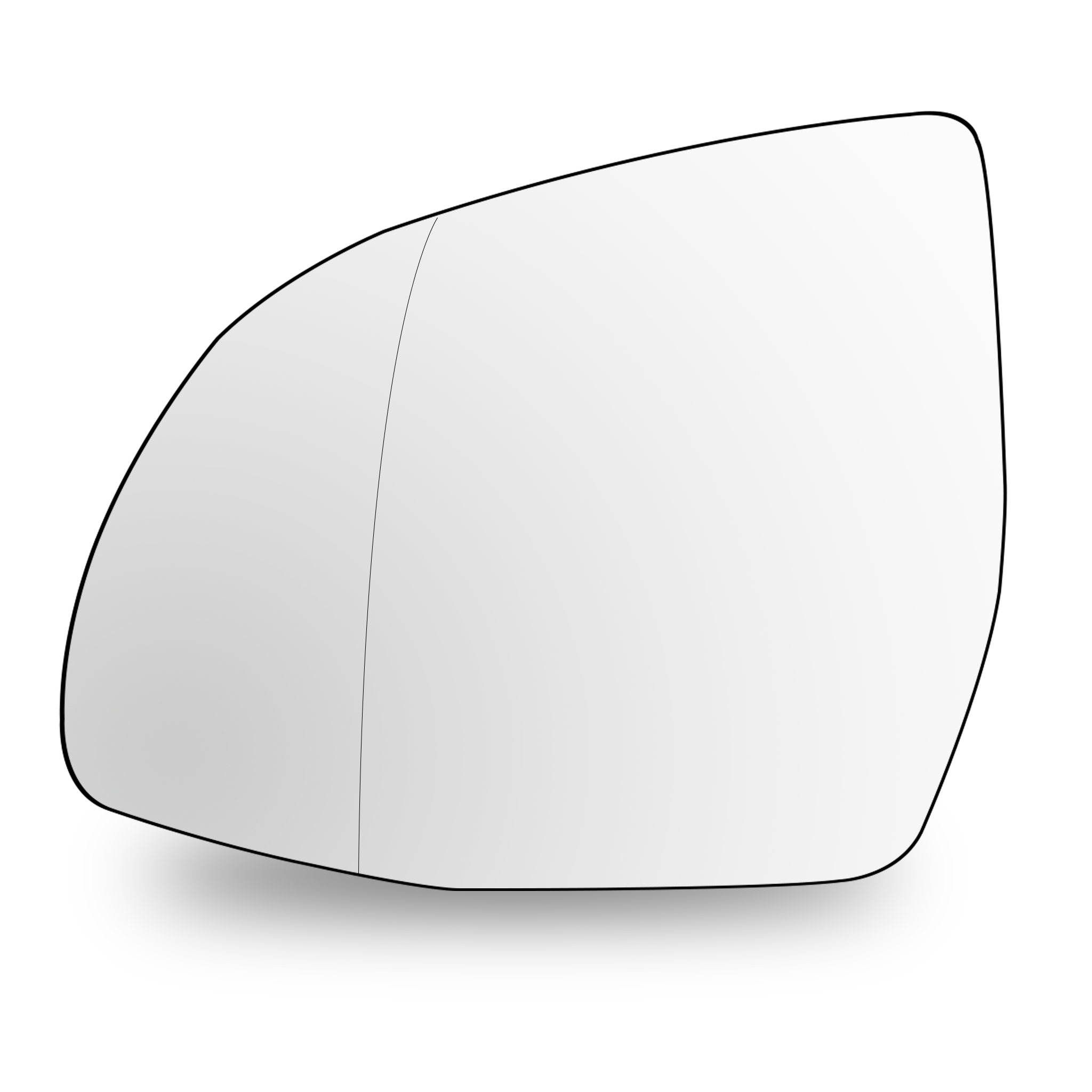 Left Side Rear View Mirror Glass for BMW X3 G01 (2017-2020) with Blind Spot Detection, Plastic Frame, Double Curvature
