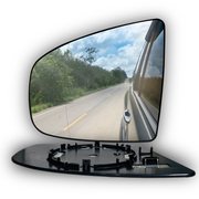 Left Side Rear View Mirror Glass for BMW X5 E70 (2008-2013) with Plastic Frame, Double Curvature