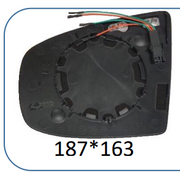 Left Side Rear View Mirror Glass for BMW X6 E71 (2009-2014) with Plastic Frame, Double Curvature