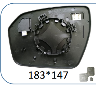 Left Side Rear View Mirror Glass for LAND ROVER DISCOVERY SPORT L550 (2014) with Blind Spot Detection and Plastic Frame