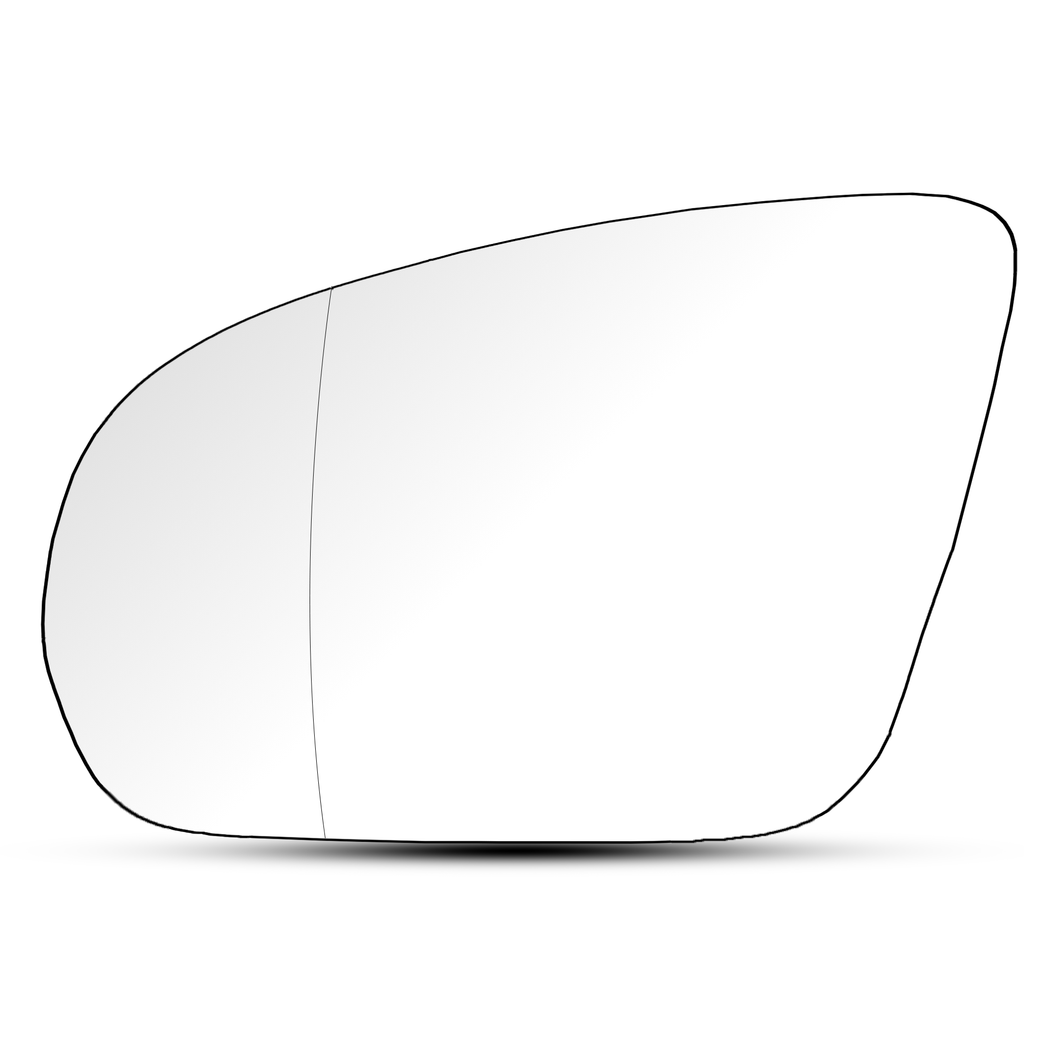 Left Side Rear View Mirror Glass for MERCEDES-BENZ GLC W253 (2015-2023) with Plastic Frame, Double Curvature, Heated, 2-pin