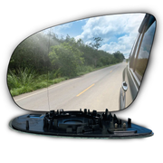 Left Side Rear View Mirror Glass for MERCEDES-BENZ GLC W253 (2015-2023) with Plastic Frame, Double Curvature, Heated, 2-pin
