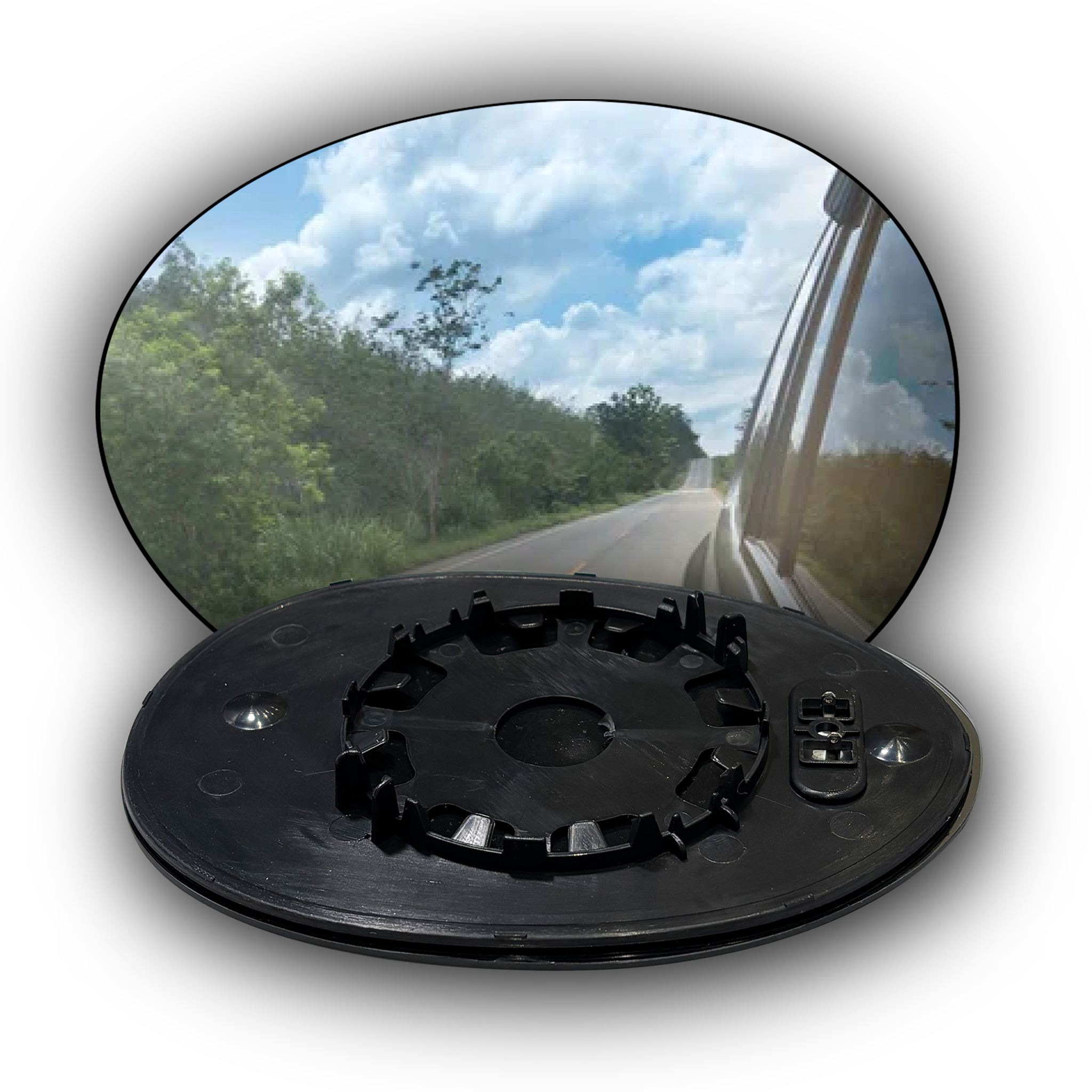 Left Side Rear View Mirror Glass for MINI MINI COUNTRYMAN F60 (2018-2023) with Plastic Frame, Heatable, Convex