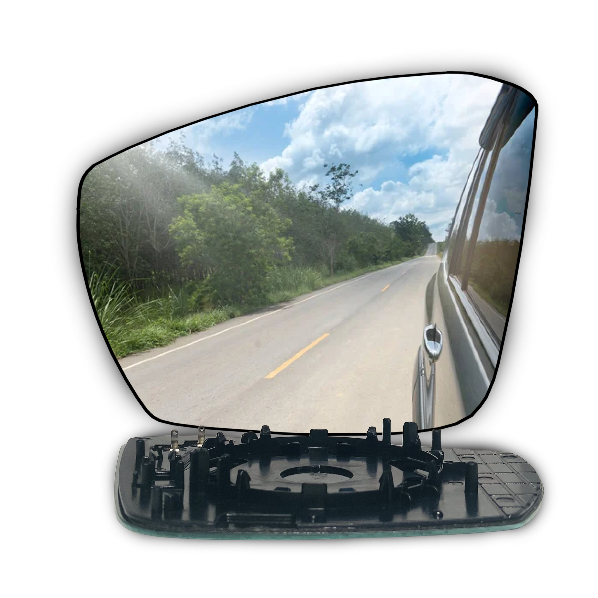 Left Side Rear View Mirror Glass for VW T-ROC A11 (2020-2021) with Plastic Frame, Heated