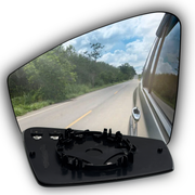 Left Side Rear View Mirror Glass for VW TOUAREG 7P (2012-2018) with Plastic Frame, Heated, Single Curvature