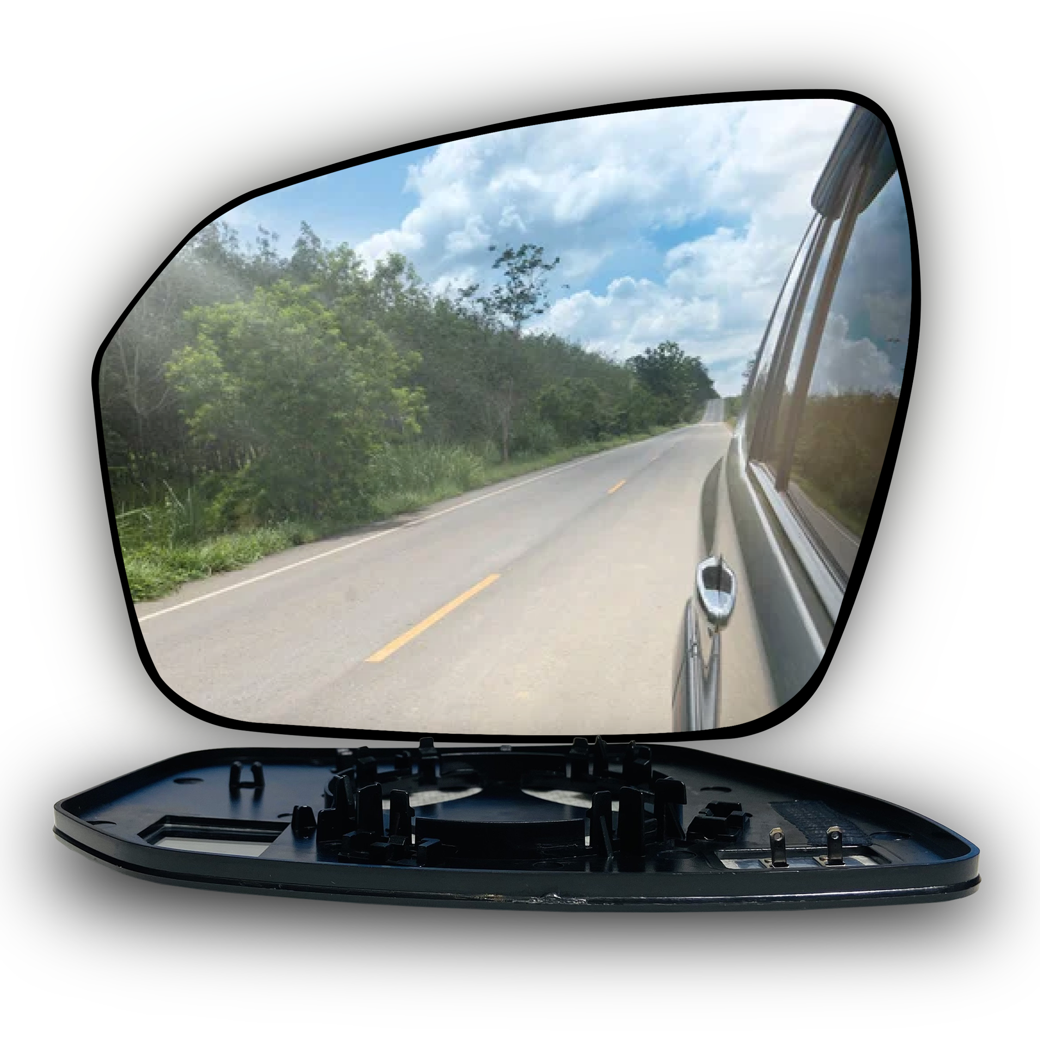 Left Side Rear View Mirror Glass with Plastic Frame for LAND ROVER DISCOVERY SPORT L550 (2014) Polycarbonate (PC)