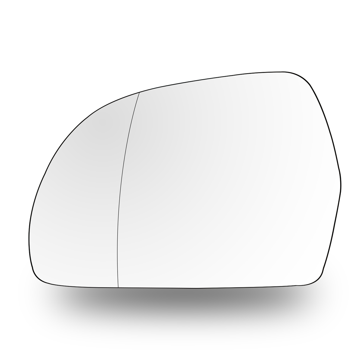 Left Side Side Mirror Glass for SKODA LAURA 1Z3 (2004-2013) Double Curvature with Plastic Frame and Socket, PC and Glass