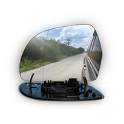 Left Side Side Mirror Glass for SKODA LAURA 1Z3 (2004-2013) Double Curvature with Plastic Frame and Socket, PC and Glass