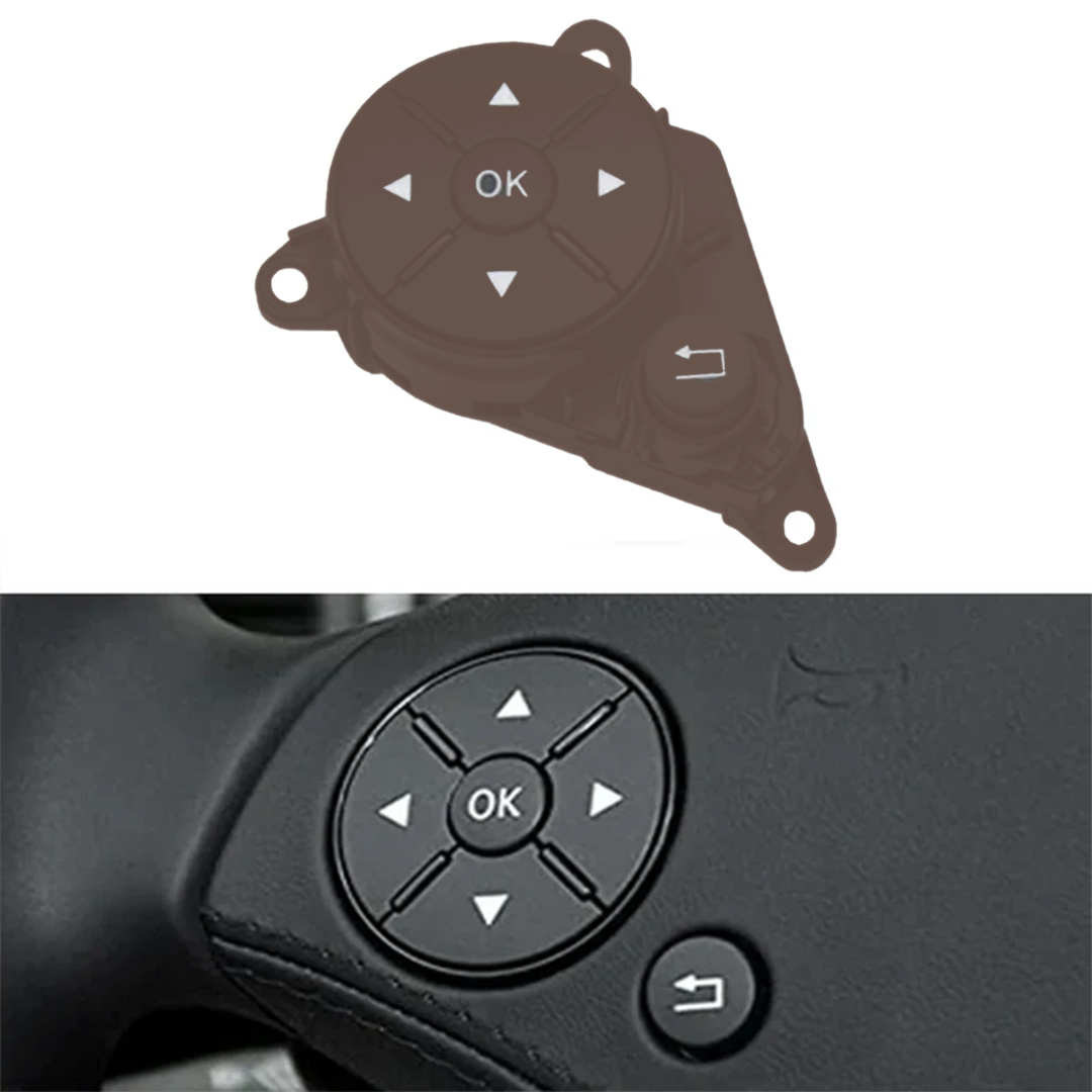 Left Steering Wheel Buttons Assembly for MERCEDES-BENZ GLK-Class X204 (2010-2015) in Moka color made of PC and ABS
