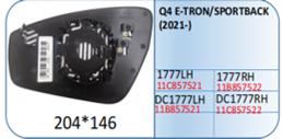 Left Sub Mirror for AUDI E-TRON GT F83 (2014-2020) Heated, Double Curvature with 2 pins