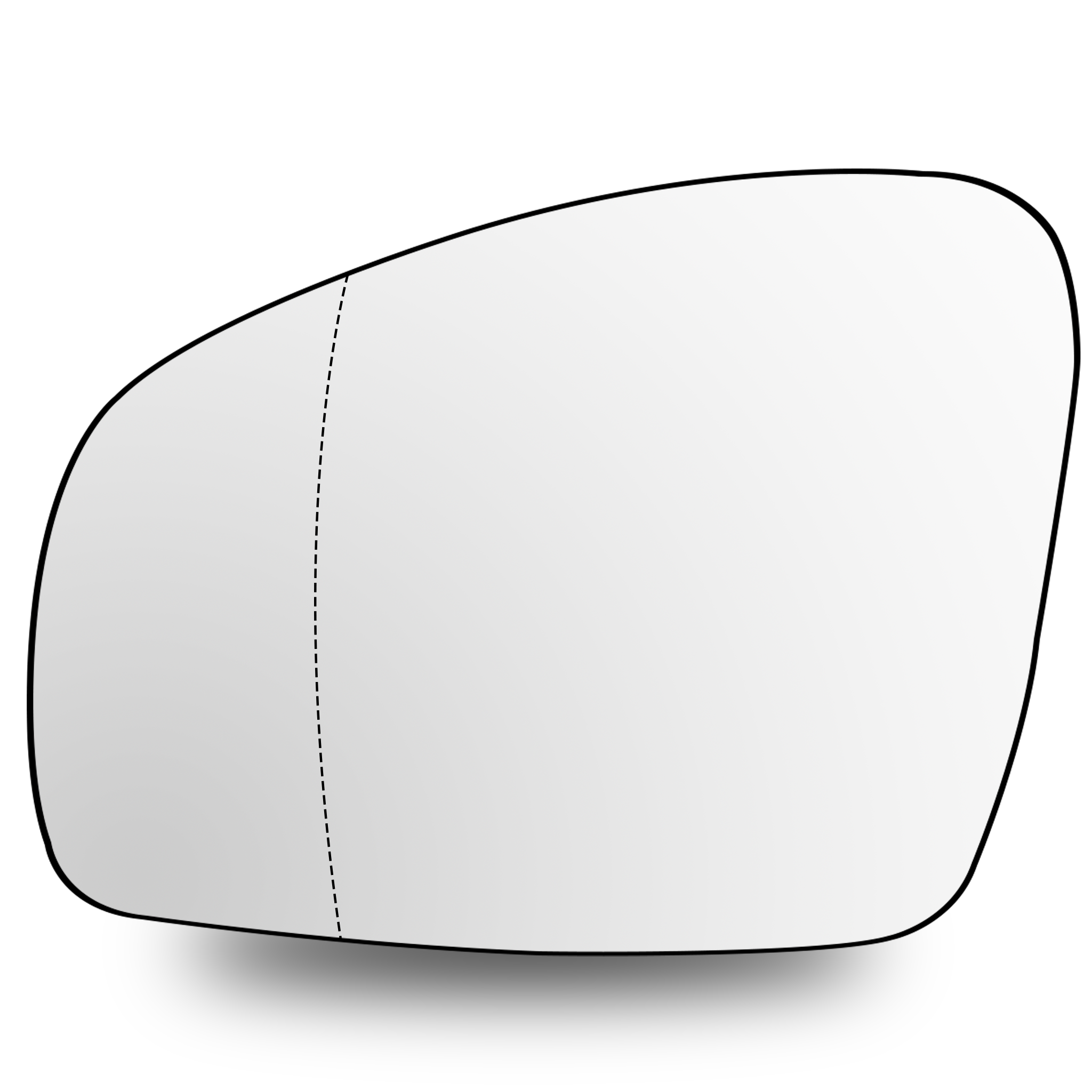 Left Sub Mirror for SKODA FABIA 542 (2008-2014) Heated, Double Curvature