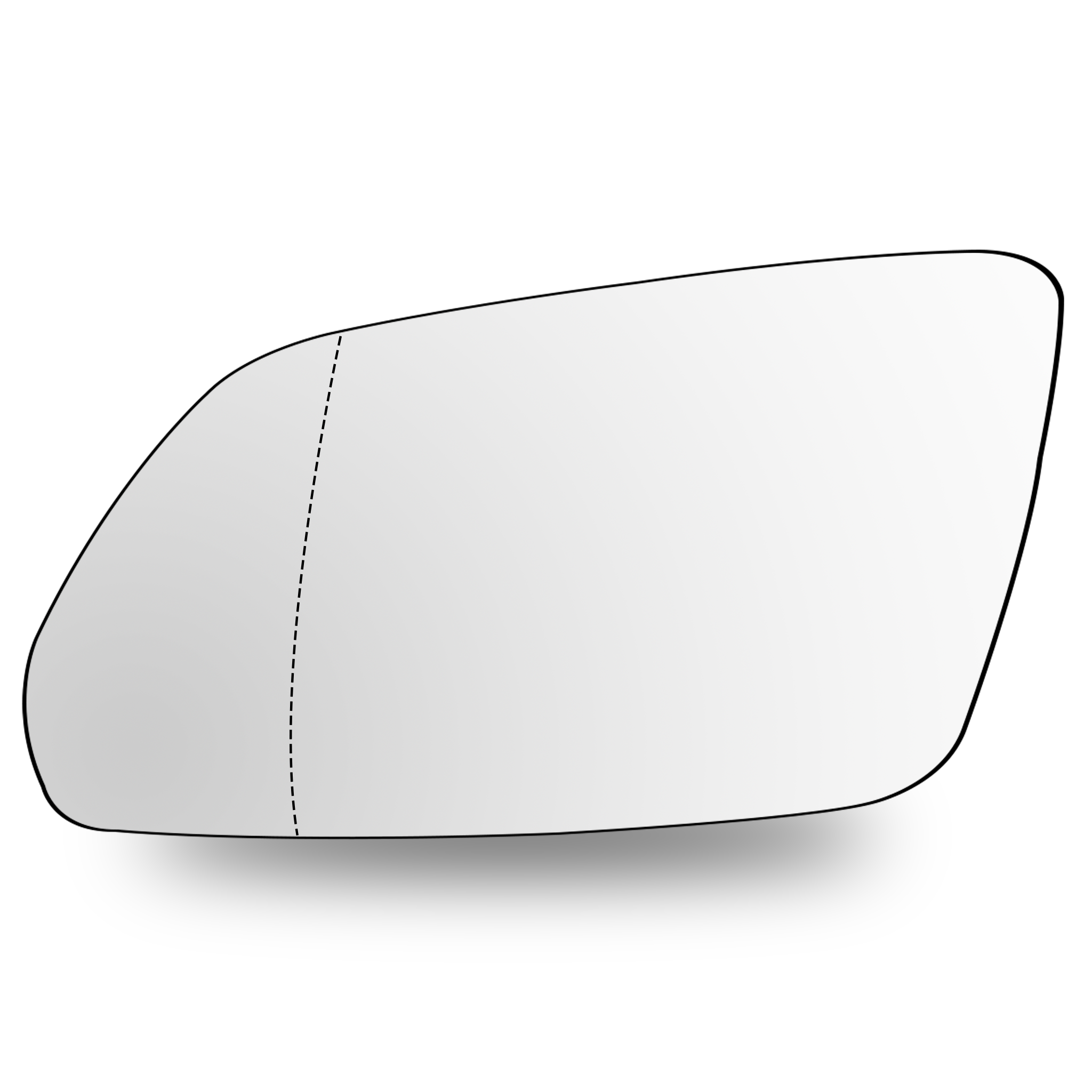 Left Sub Mirror for SKODA LAURA 1Z3 (2004-2013) Heated, Double Curvature