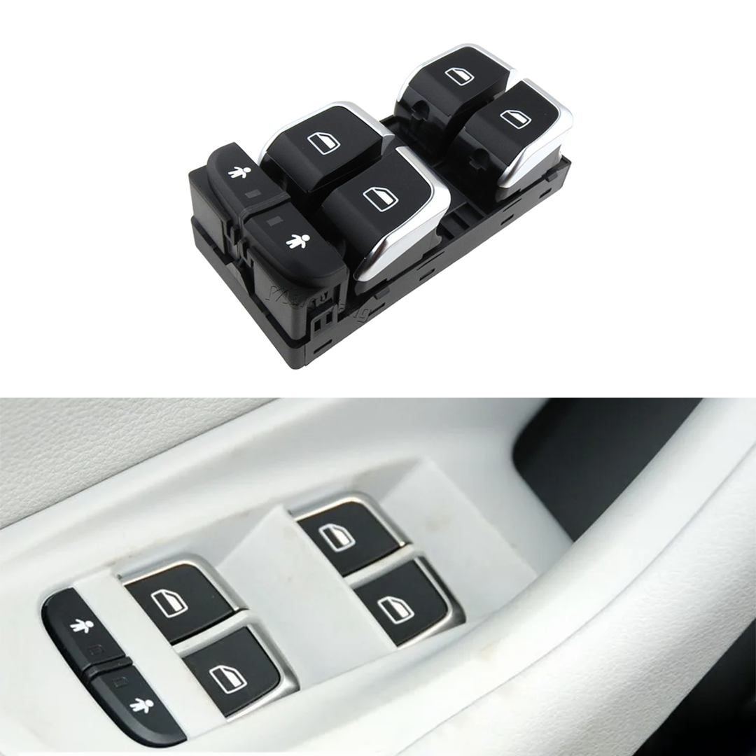 Master Window Switch for AUDI A7 4GA (2010-2018) in Black Chrome color 10 Pin