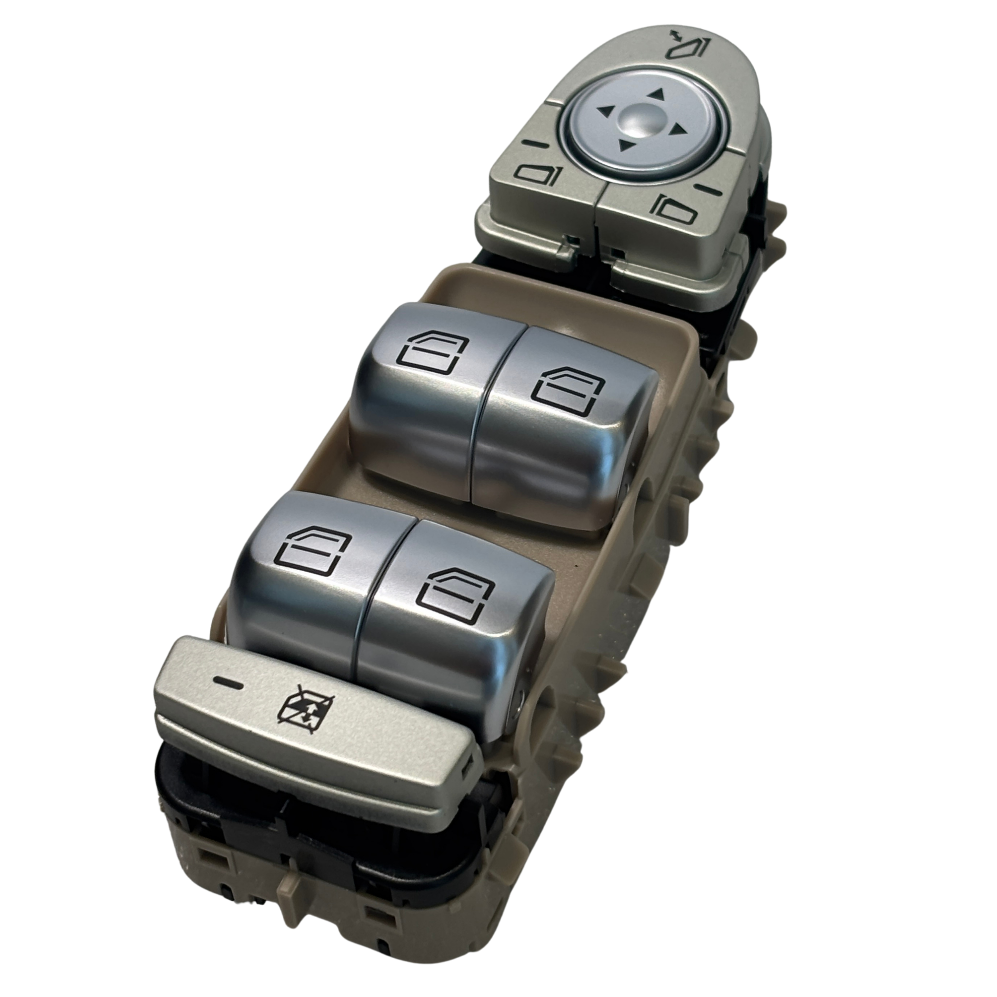Master Window Switch for MERCEDES-BENZ C-CLASS W205 (2014-2023) in Beige color White Light With Chrome