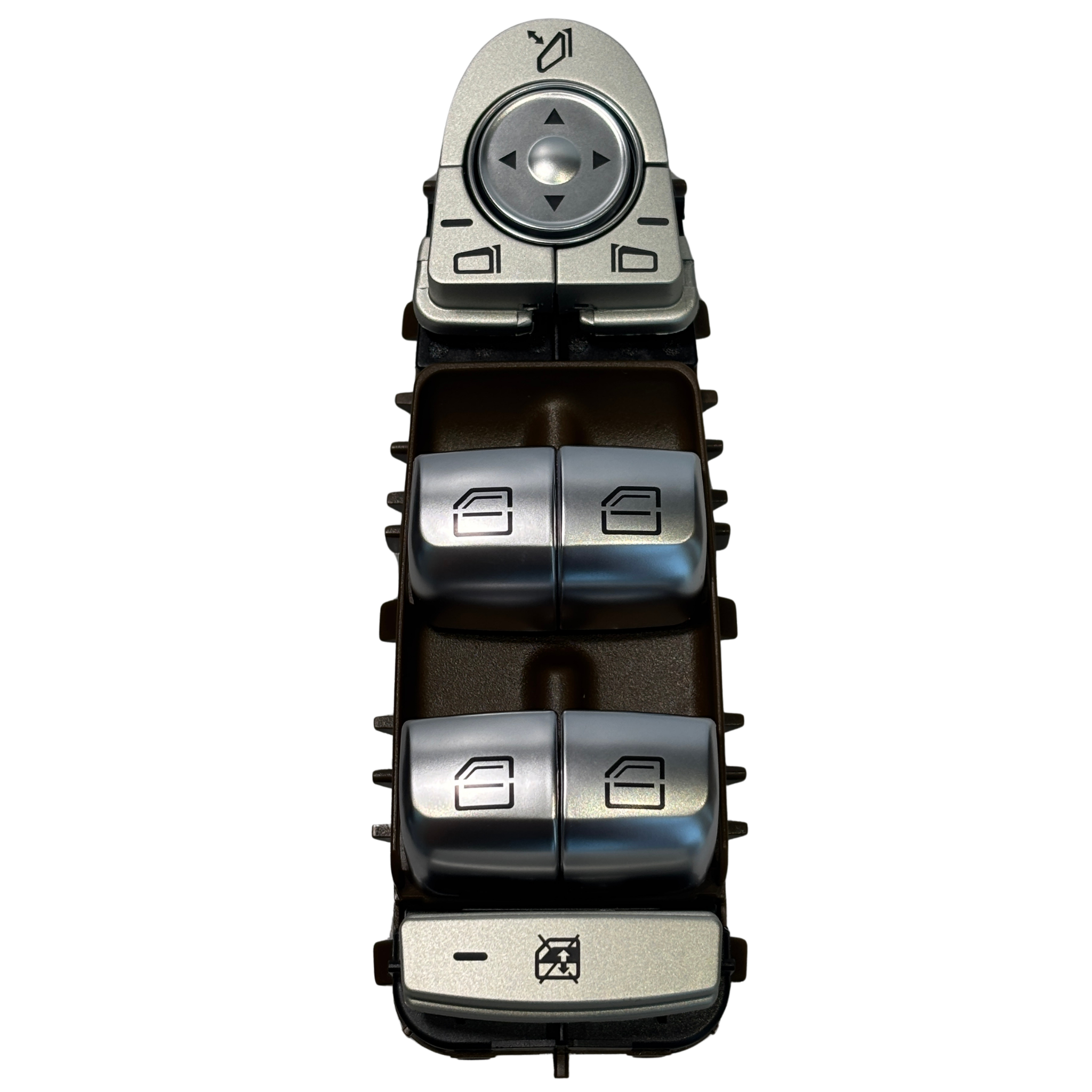 Master Window Switch for MERCEDES-BENZ C-CLASS W205 (2014-2023) in Brown color White Light With Chrome