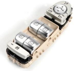 Master Window Switch for MERCEDES-BENZ S-CLASS W222 (2013-2020) in Brown color 3 Pin White Light