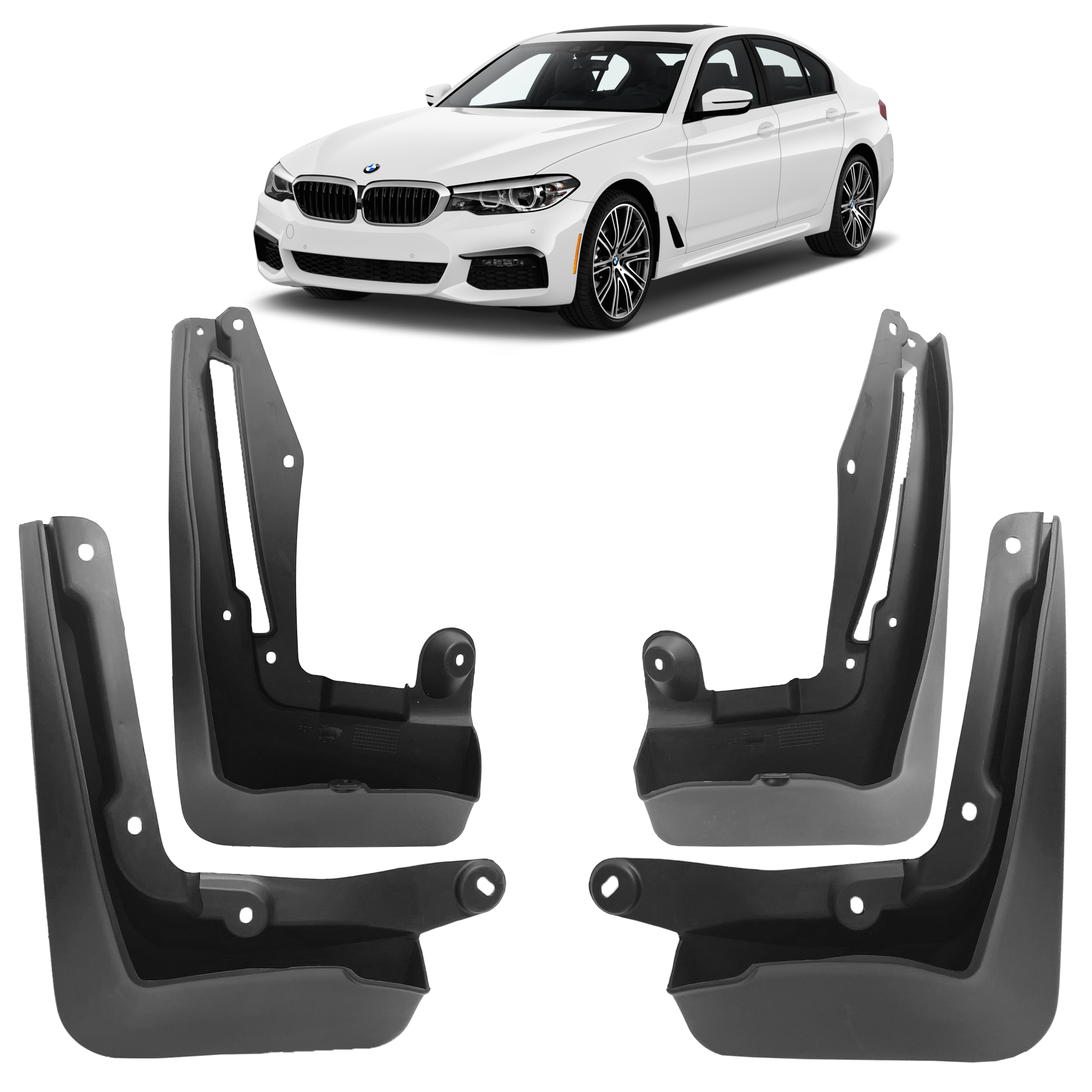 Mud Flaps Set for BMW 5 SERIES G30 (2017-2023) Sedan