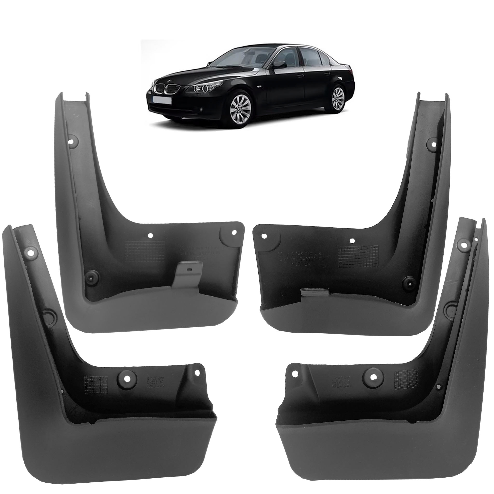 Mud Flaps Set for BMW 5 Series E60 (2007-2010) Sedan