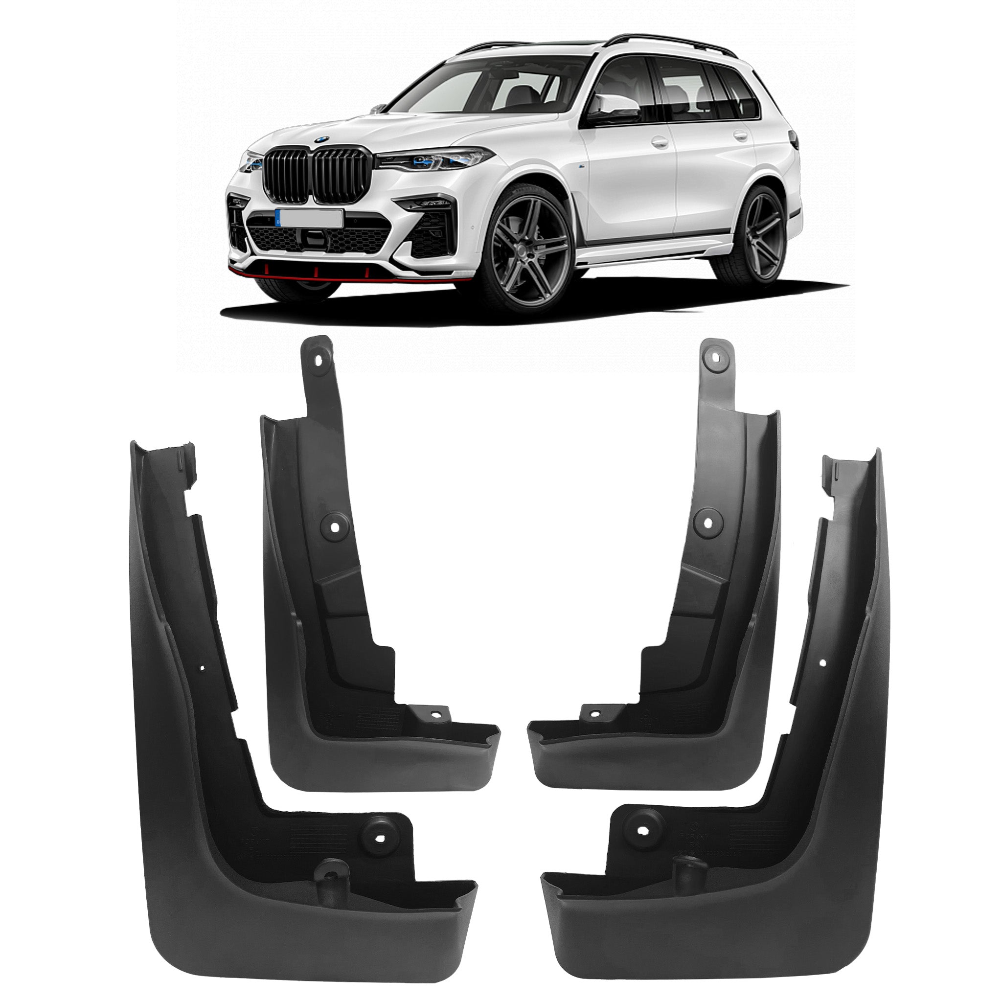 Mud Flaps Set for BMW X7 G07 (2019-2025) SUV without pedal