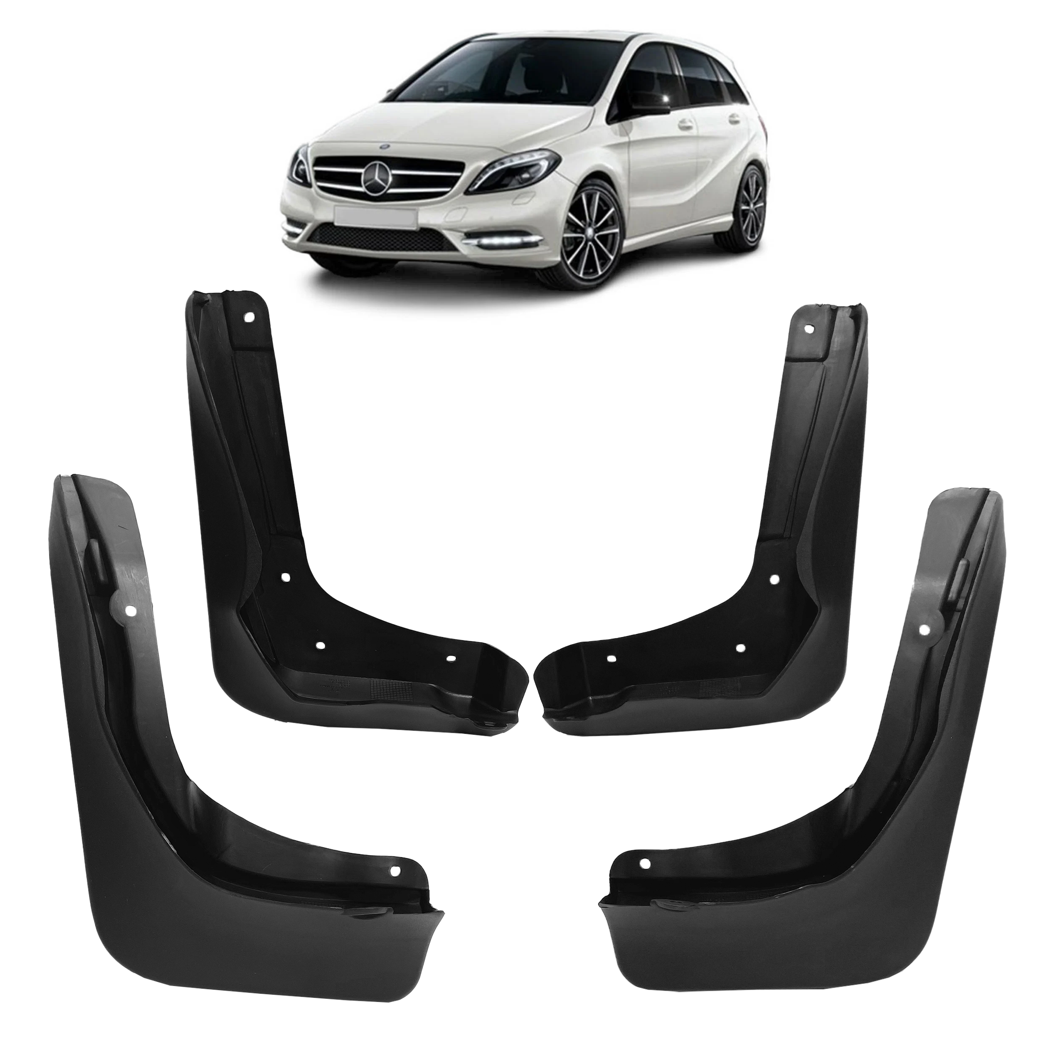 Mud Flaps Set for MERCEDES-BENZ B-CLASS W246 (2011-2015) Hatchback