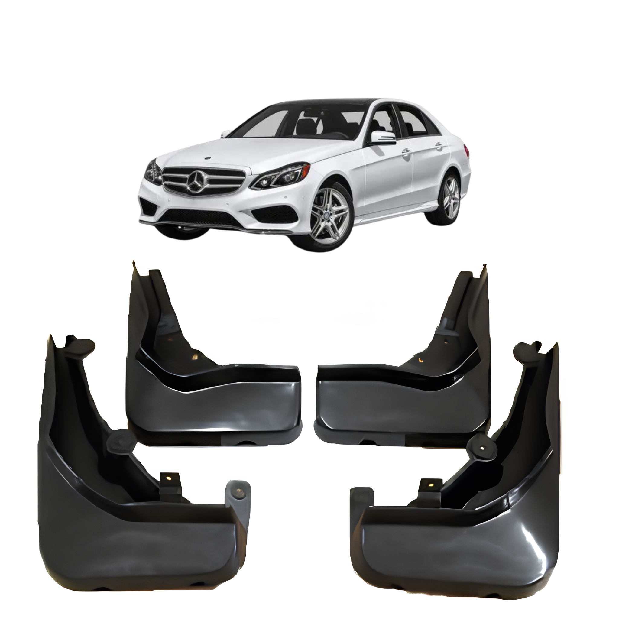 Mud Flaps Set for MERCEDES-BENZ E-CLASS W212 (2014-2015) Sedan Sport