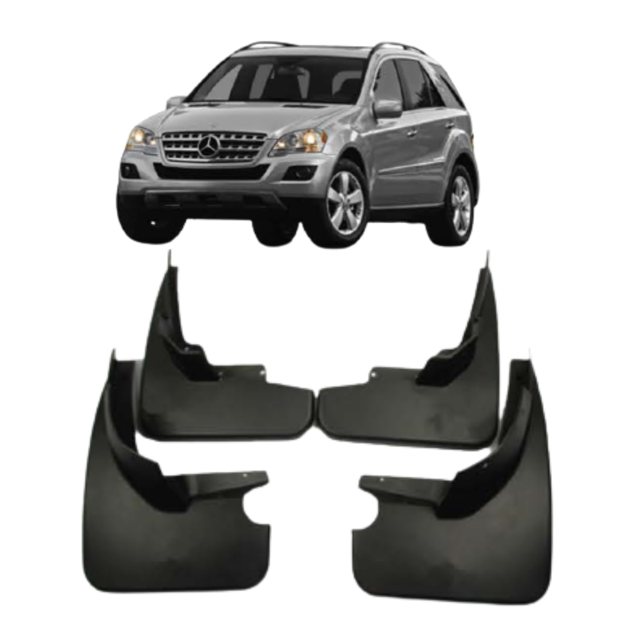 Mud Flaps Set for MERCEDES-BENZ ML-CLASS W164 (2005-2010) SUV with pedal