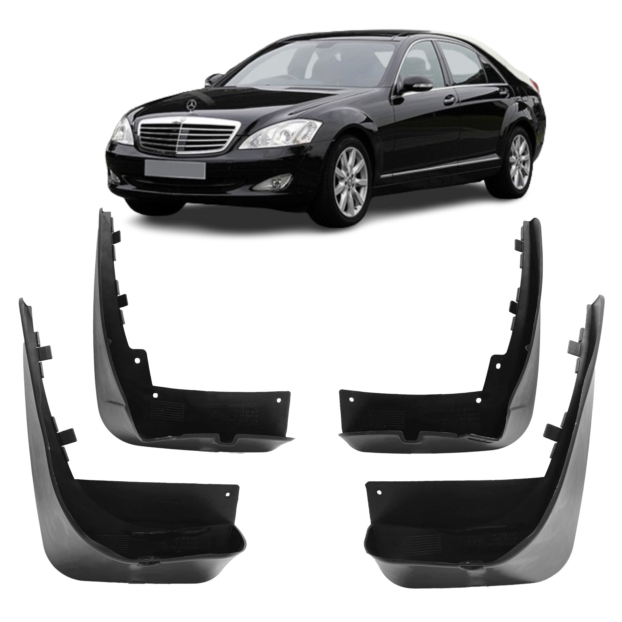 Mud Flaps Set for MERCEDES-BENZ S-CLASS W221 (2008-2014) Sedan