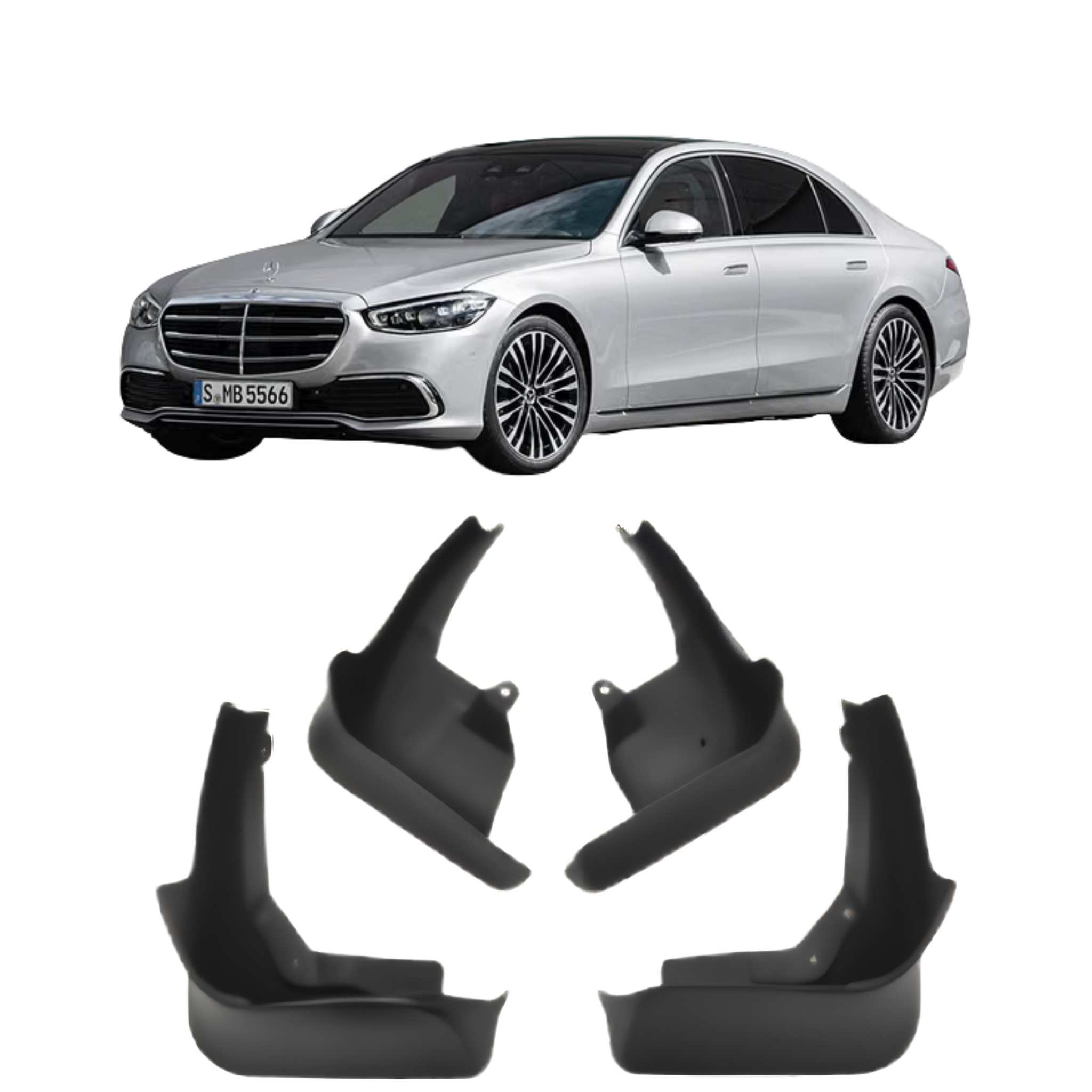 Mud Flaps Set for MERCEDES-BENZ S-CLASS W223 (2021-2023) Sedan 4MATIC