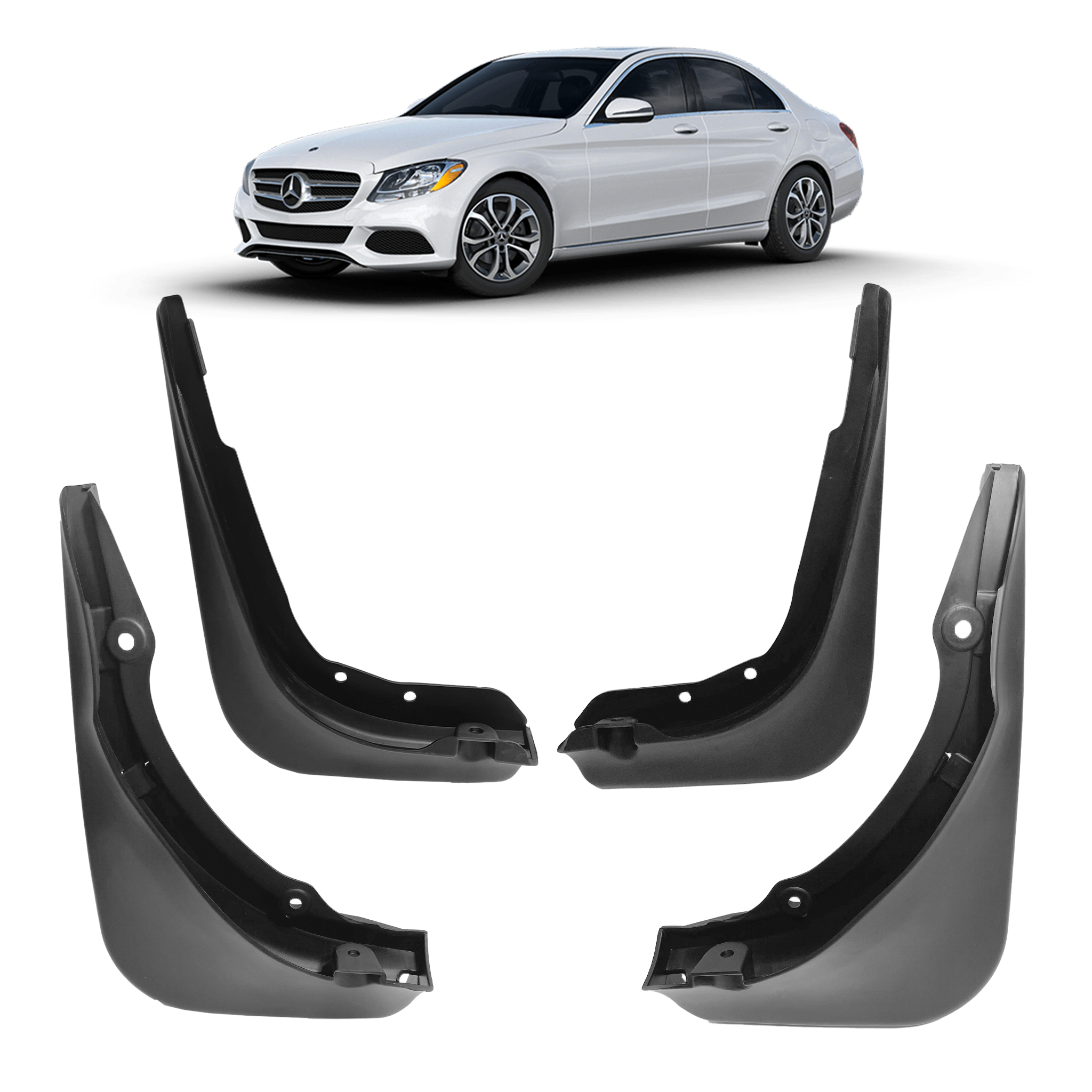 Mud Flaps Set for Mercedes C Class W205 Sedan (2015-2021) (Set of 4)_1