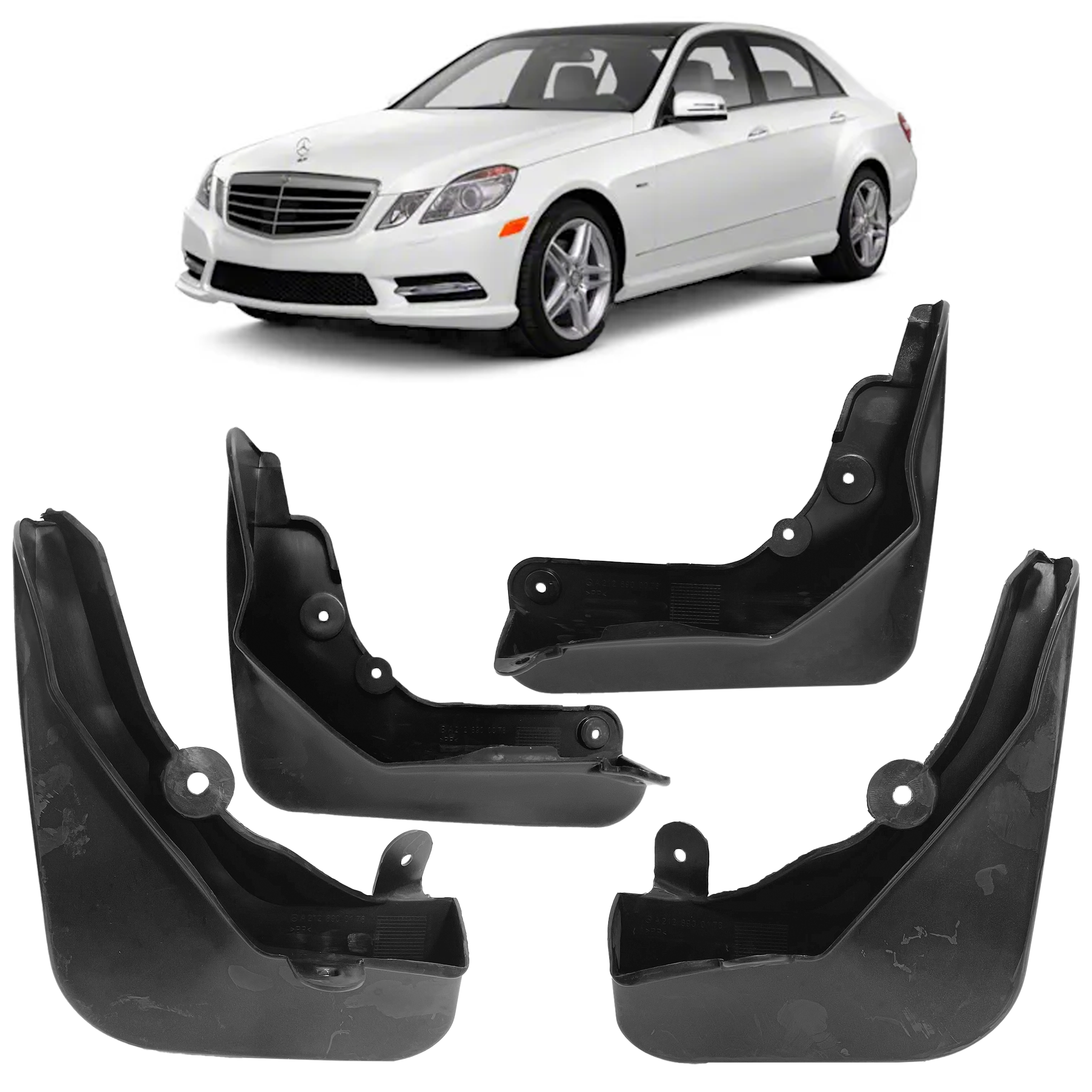 Mud Flaps Set for Mercedes E Class W212 Sedan (2008-2013) (Set of 4)_1