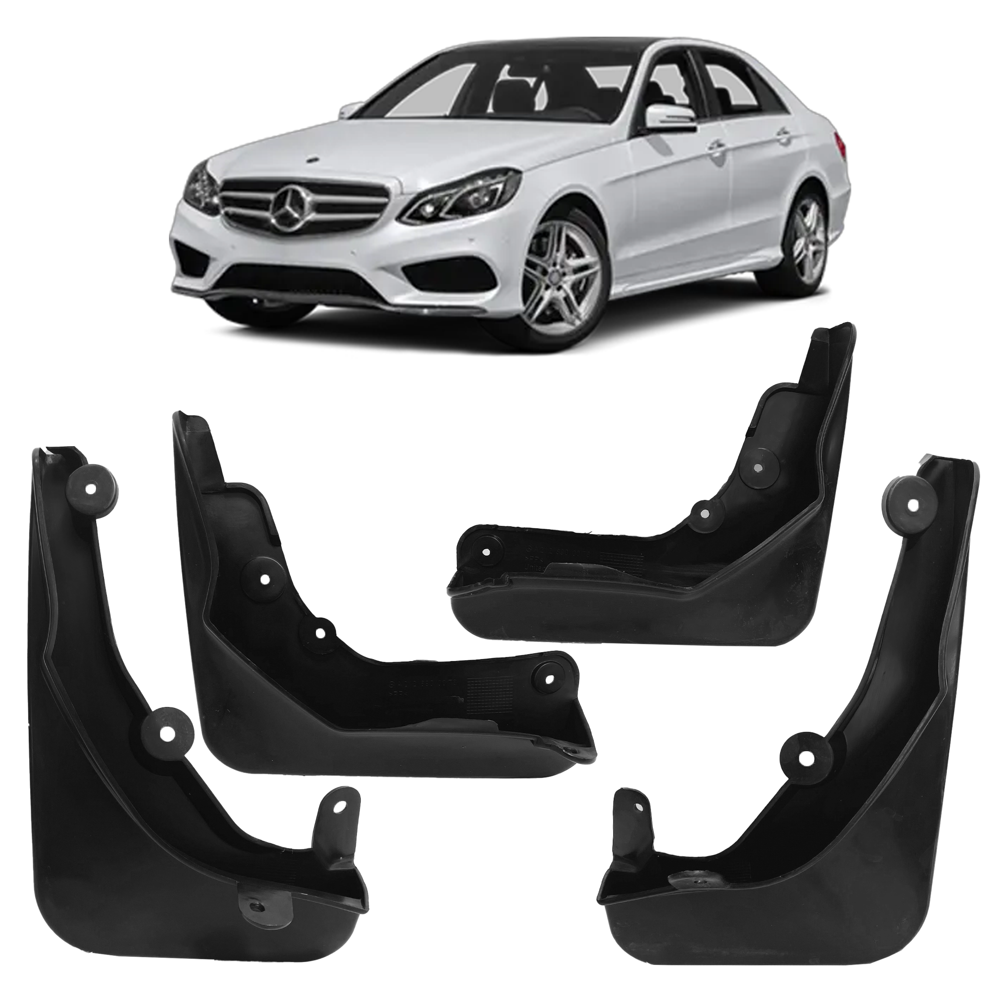 Mud Flaps Set for Mercedes E Class W212 Sedan (2013-2016) (Set of 4)_1