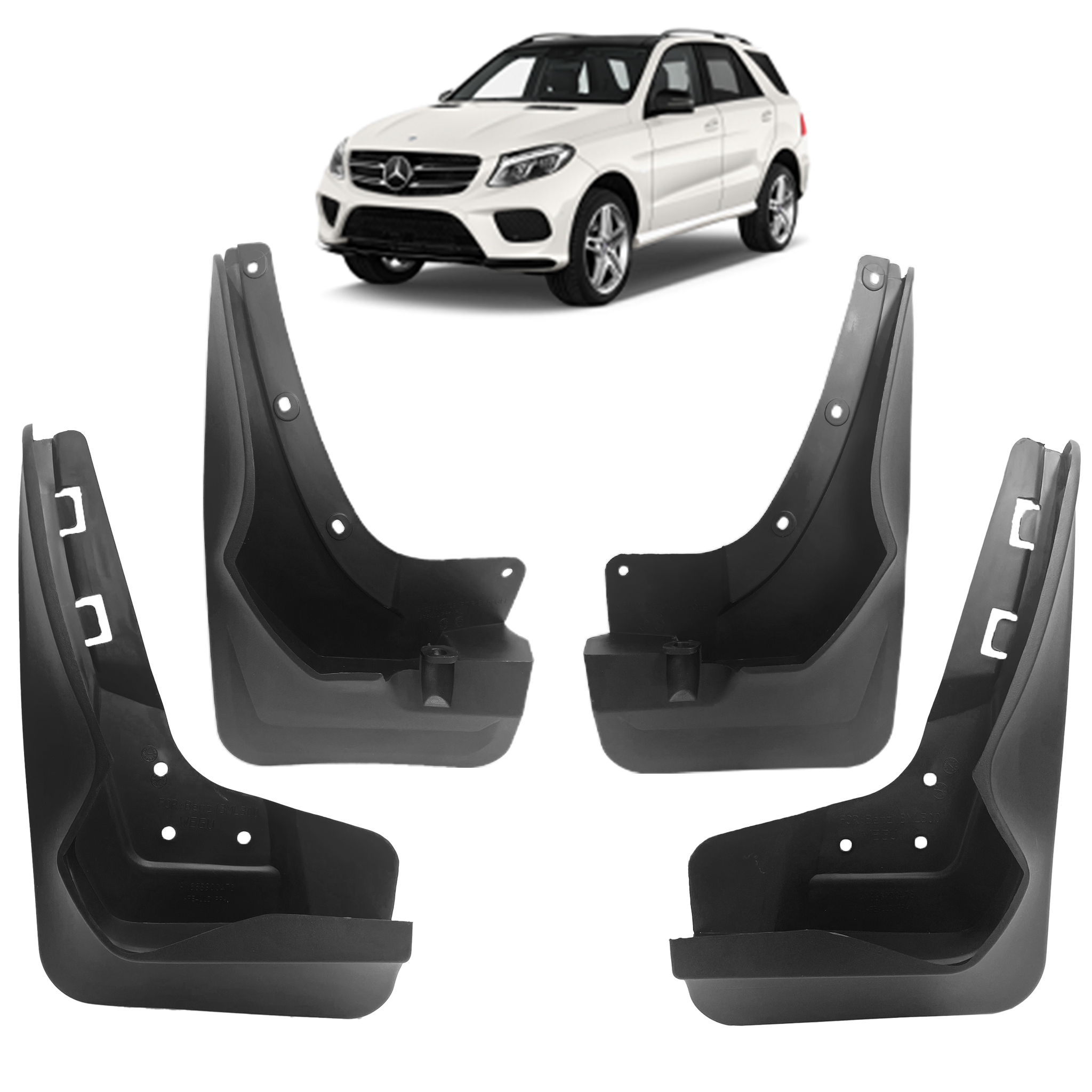 Mud Flaps Set for Mercedes GLE Class W166 SUV (2015-2018) (Set of 4)_1