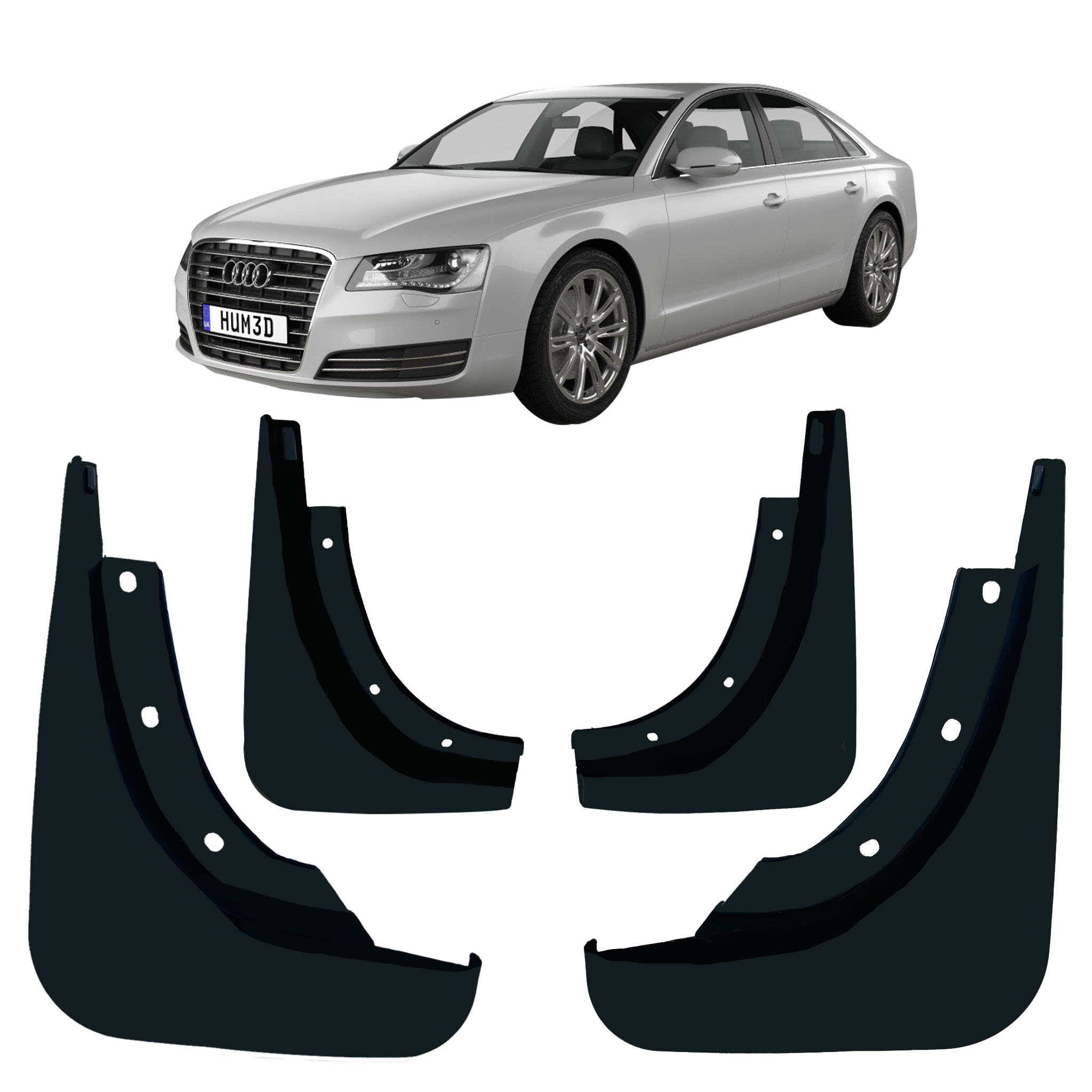 Mud Flaps for Audi A8 D4 Sedan (2011-2016) (Set of 4)_01