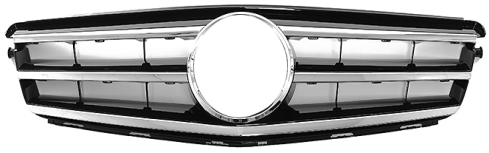 Front Radiator Grille for MERCEDES-BENZ C-CLASS W204 (2007-2014) Original/OEM Style in Gloss Black