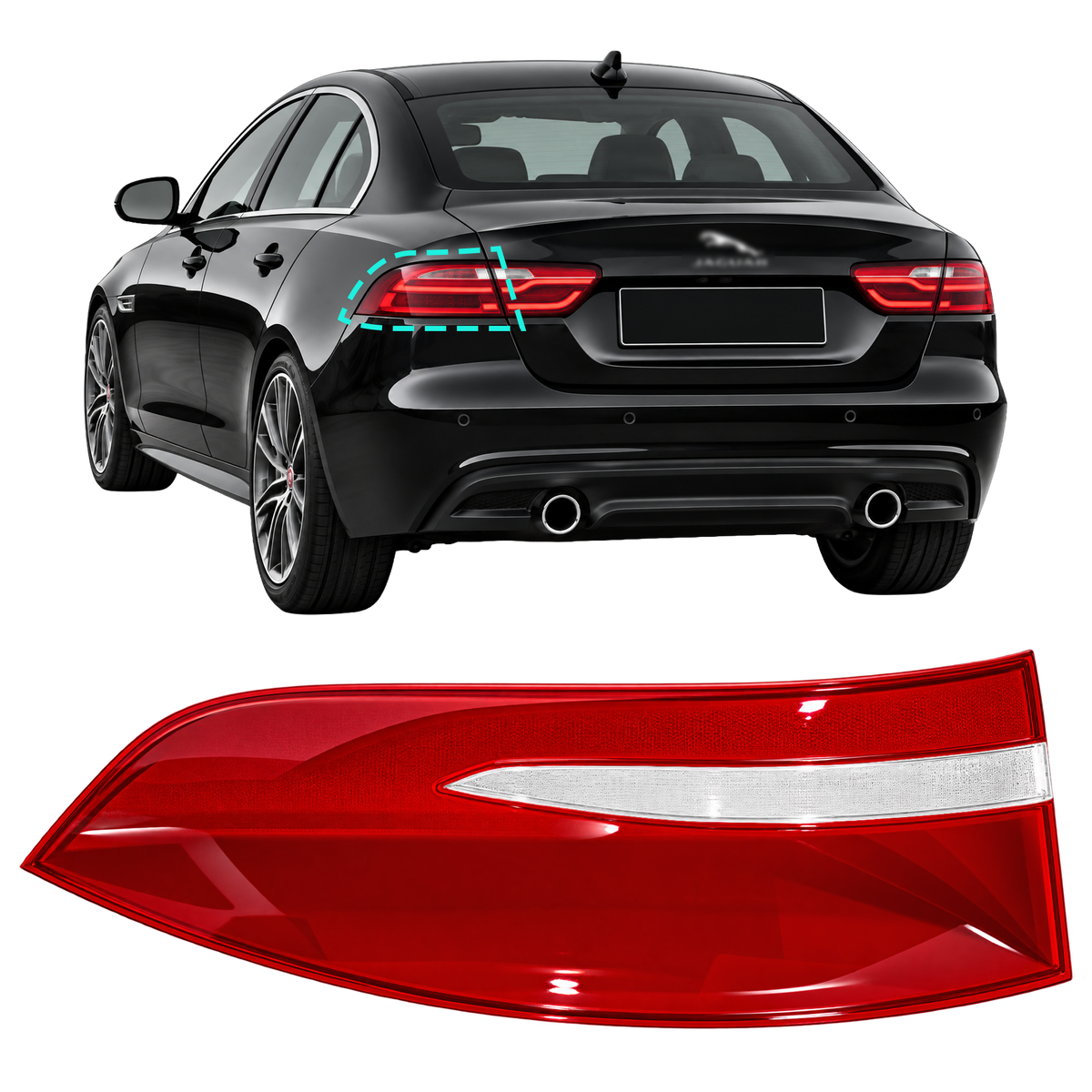Outer Left (Passenger Side) Tail Lamp Cover for JAGUAR XE X760 (2016-2019)