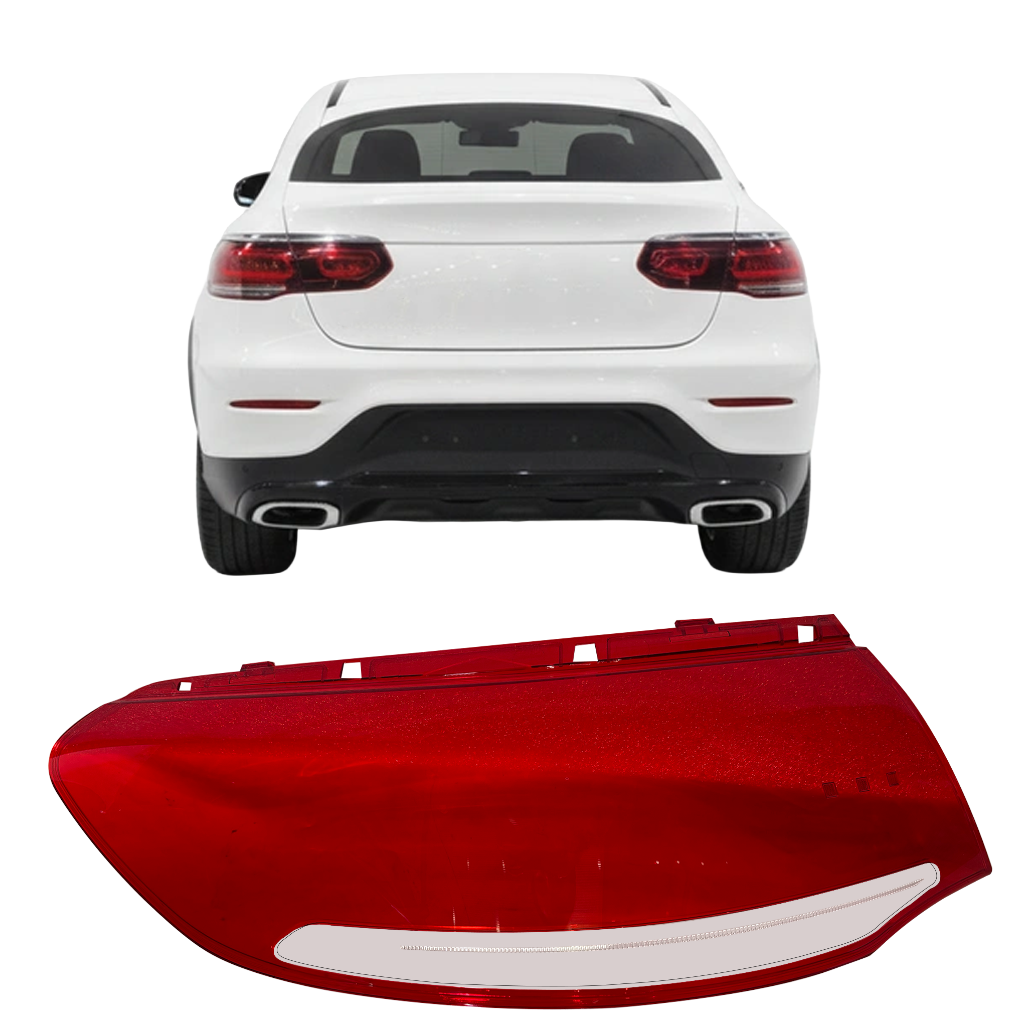 Outer Left (Passenger Side) Tail Lamp Cover for MERCEDES-BENZ GLC W253 (2015-2023)
