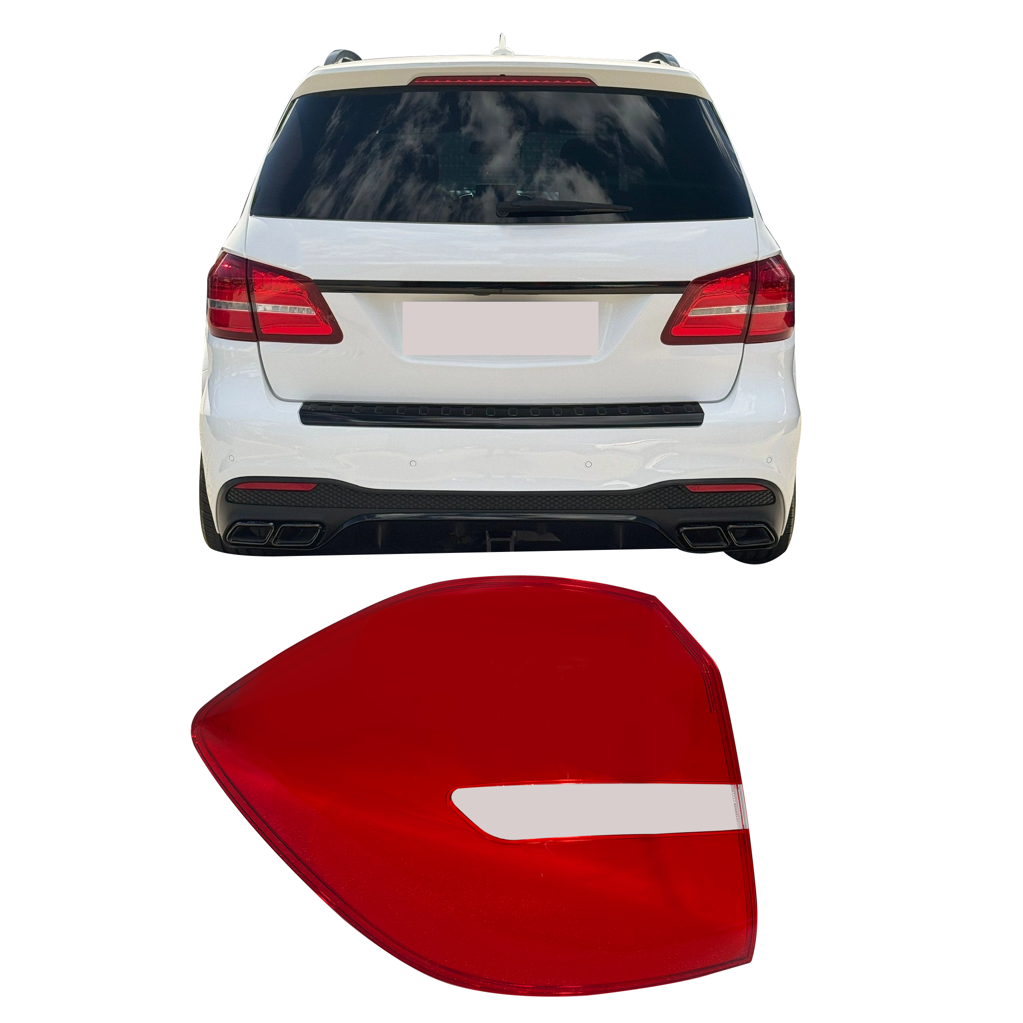 Outer Left (Passenger Side) Tail Lamp Cover for MERCEDES-BENZ ML-CLASS W166 (2012-2015)
